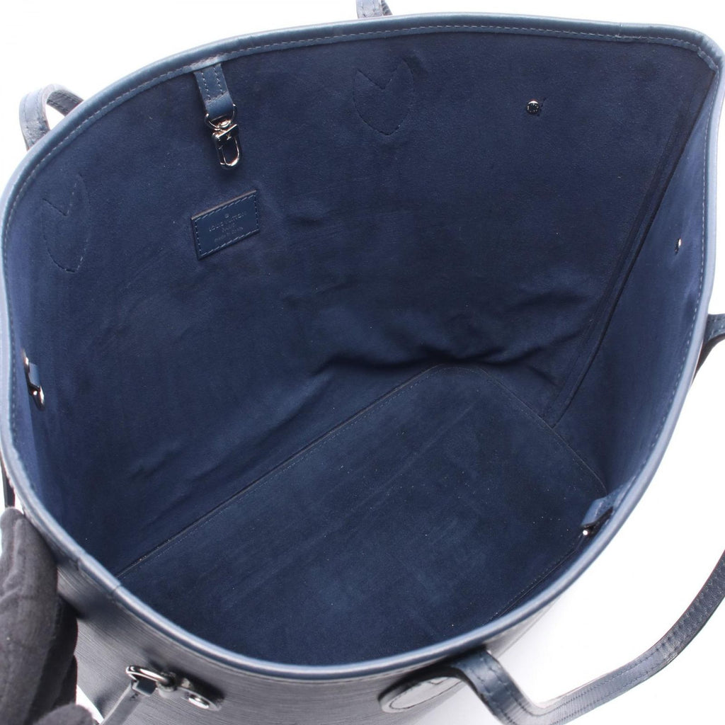 Louis Vuitton Tote Bag Neverfull MM Indigo Blue Leather — view 3