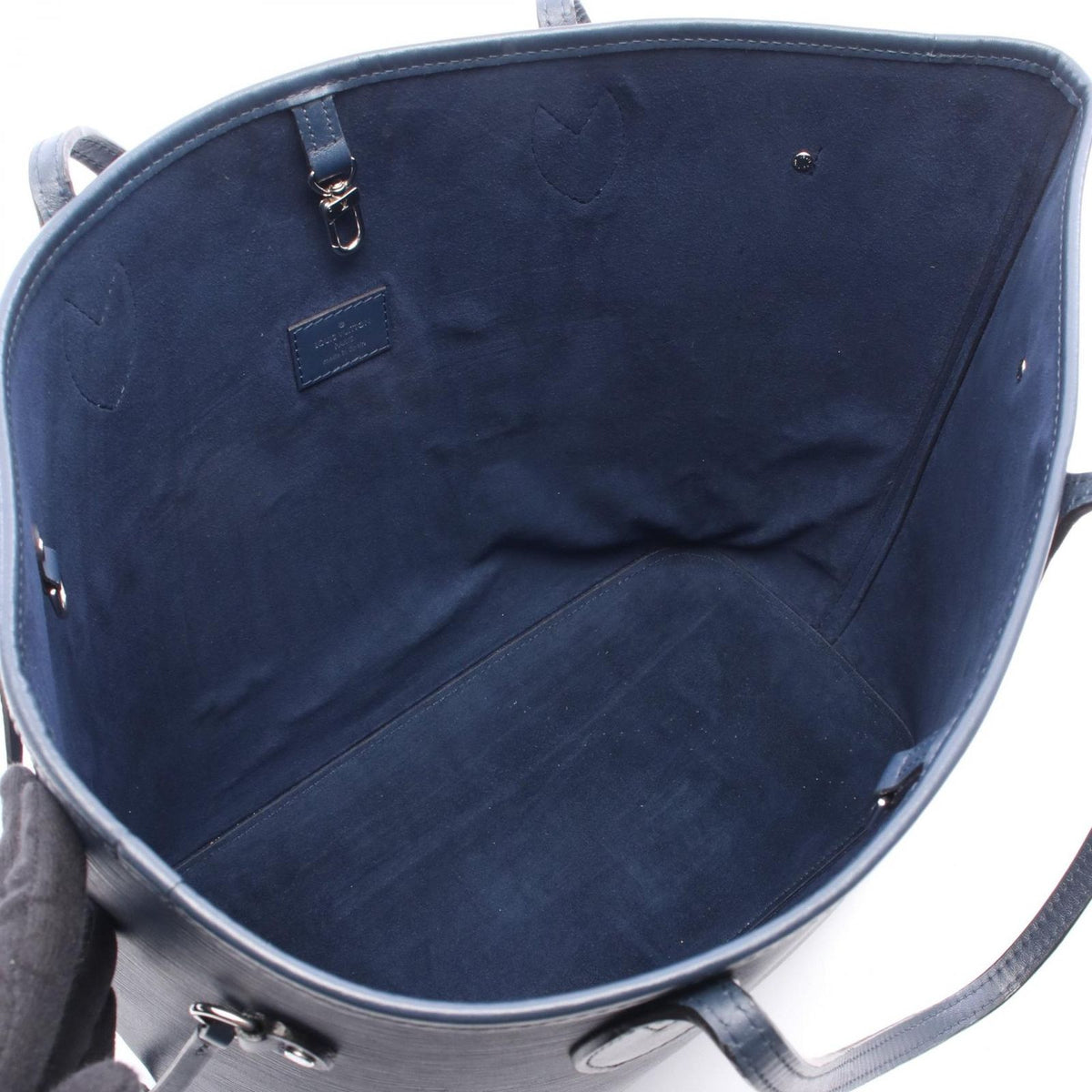 Louis Vuitton Tote Bag Neverfull MM Indigo Blue Leather — view 3