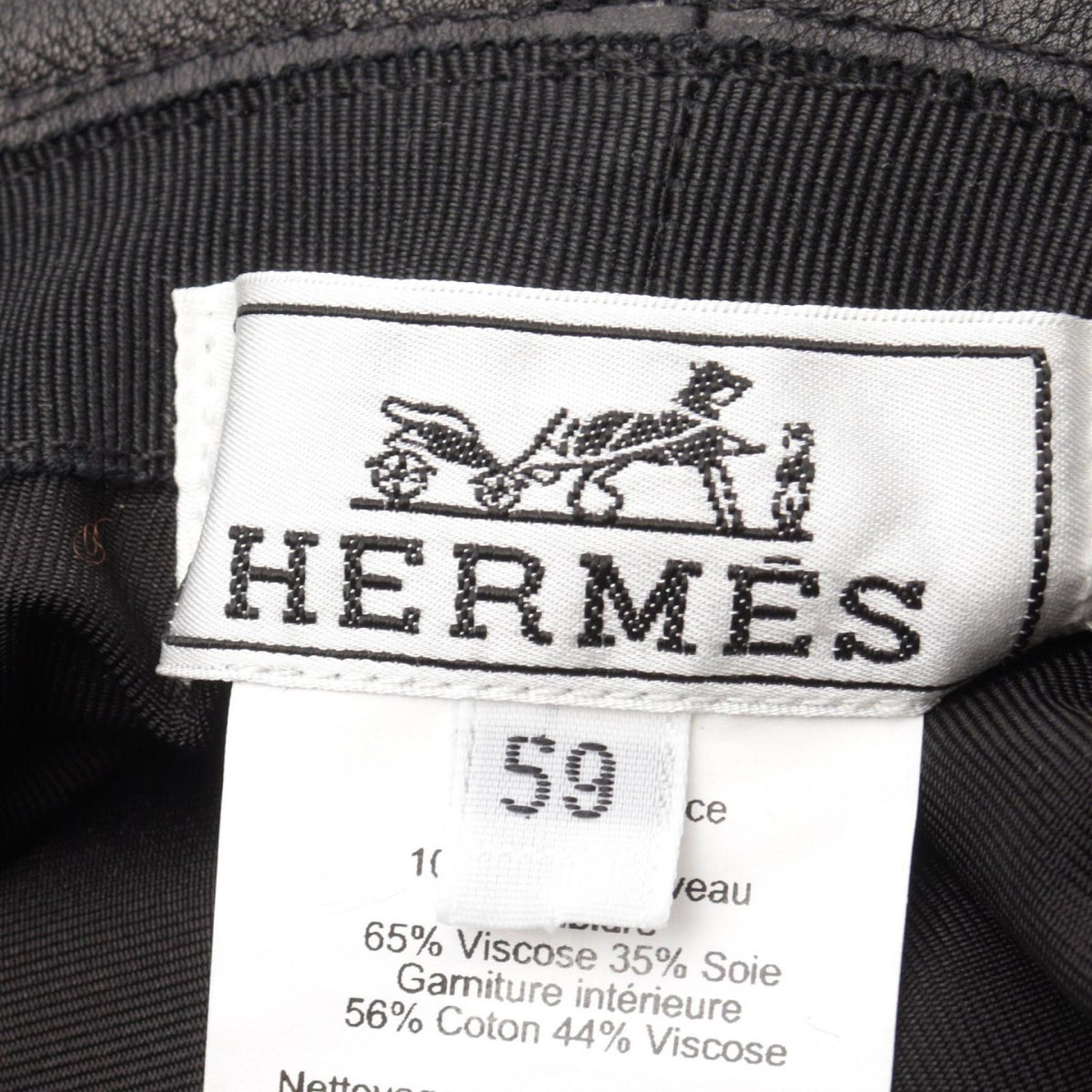 Hermes Hat Sellier Buttons Bucket Leather Hat — view 4