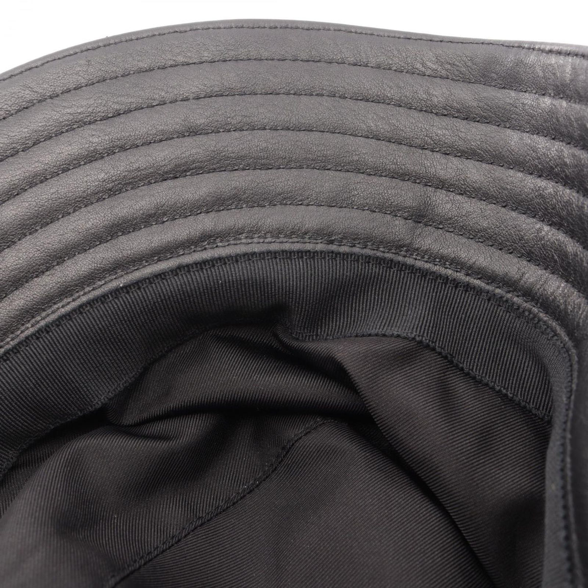 Hermes Hat Sellier Buttons Bucket Leather Hat — view 8