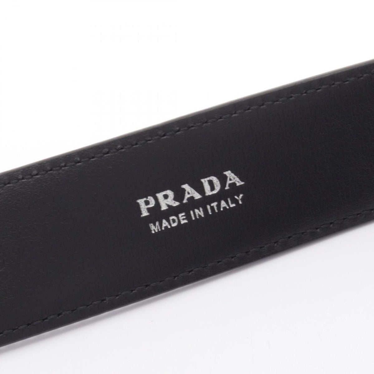 Prada Belt Silver Black Leather — view 4