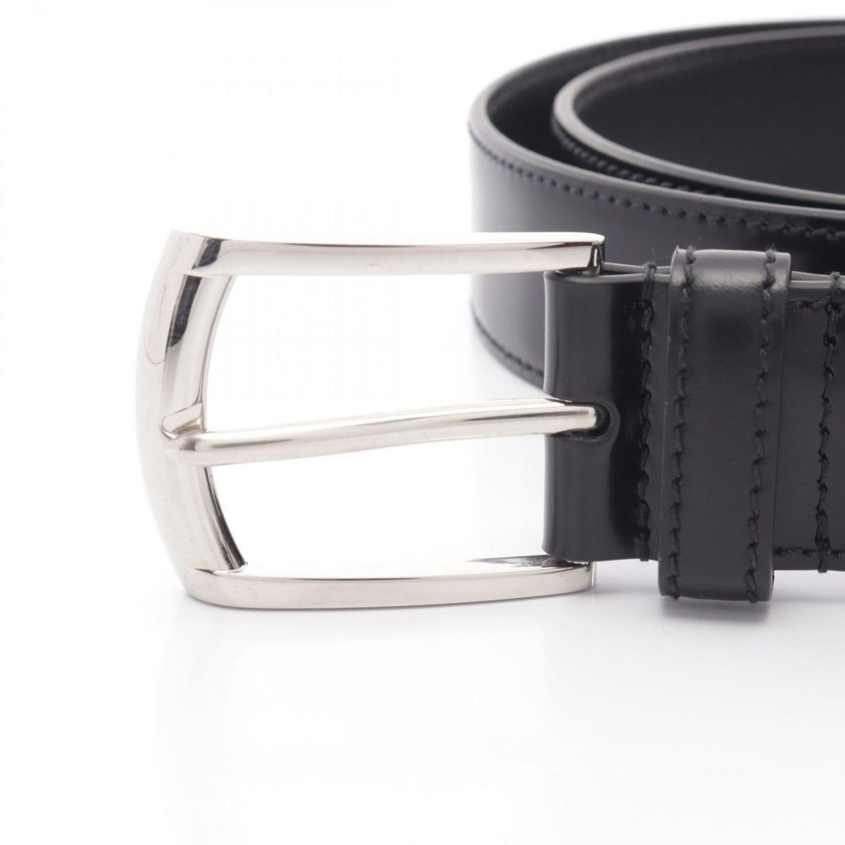 Prada Belt Silver Black Leather — view 2