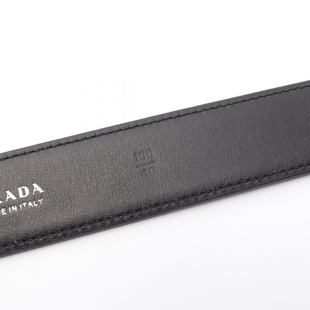 Prada Belt Silver Black Leather — view 6