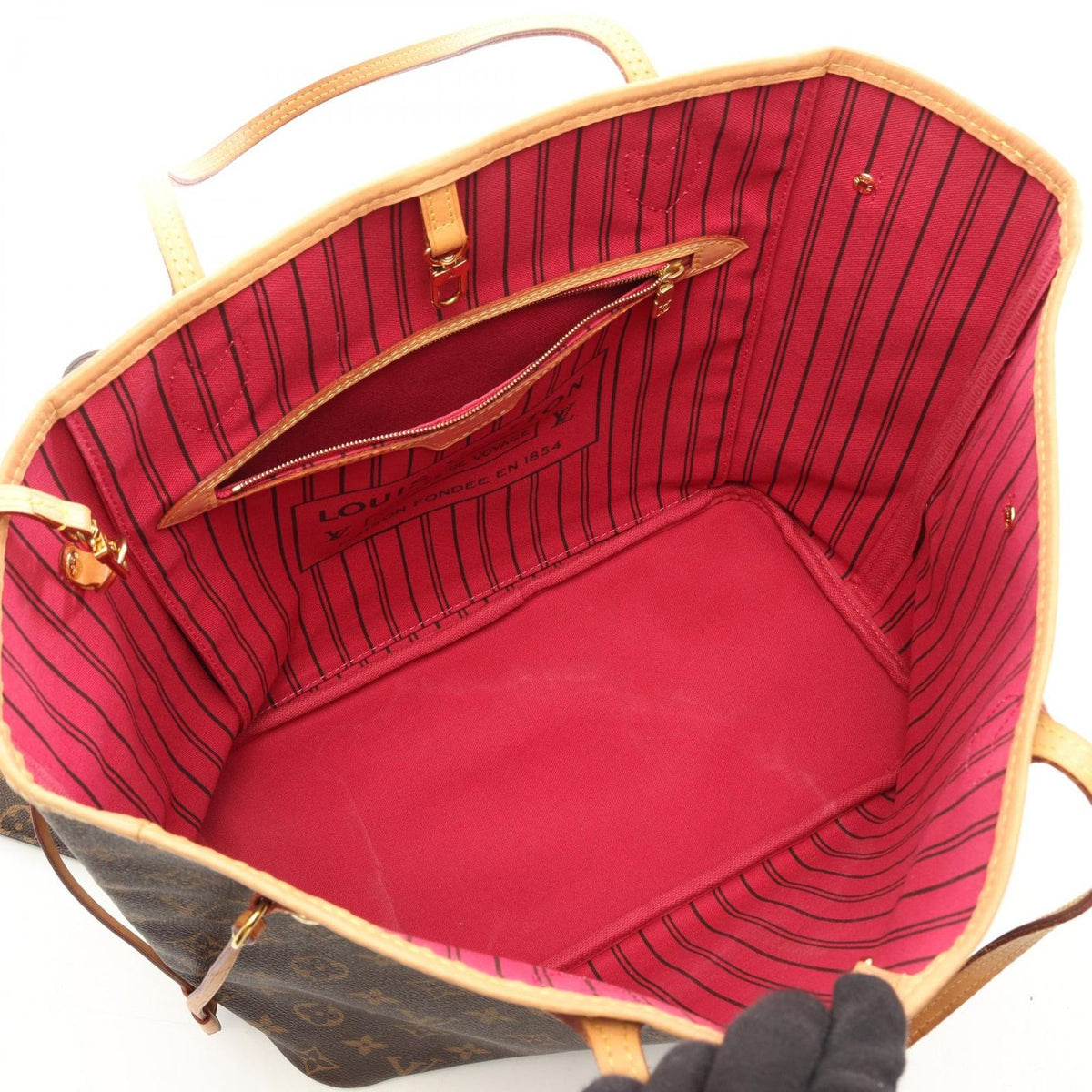 Louis Vuitton Tote Bag Neverfull MM Pivoine Leather — view 3