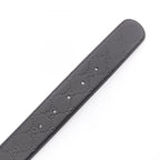 Gucci Belt Interlocking G Guccissima Silver Black Leather — view 3