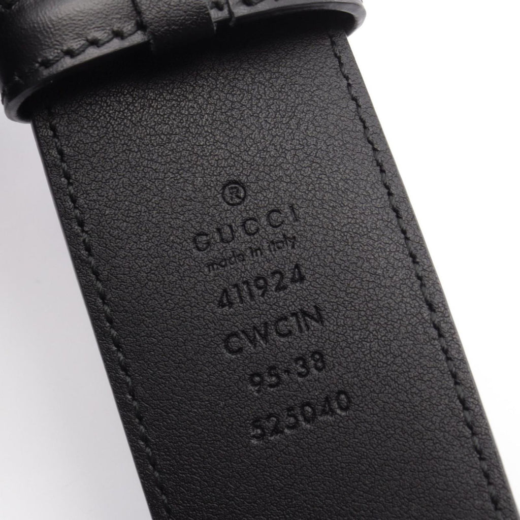 Gucci Belt Interlocking G Guccissima Silver Black Leather — view 4