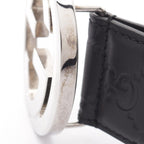Gucci Belt Interlocking G Guccissima Silver Black Leather — view 6