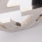 Gucci Belt Interlocking G Guccissima Silver Black Leather — view 7