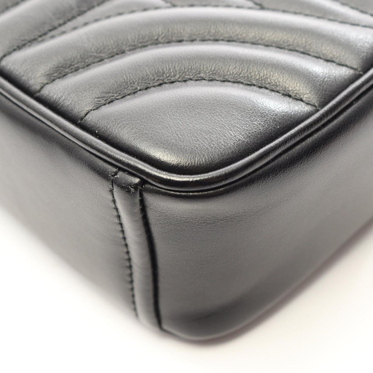 Prada Shoulder Bag Soft Calfskin Impun Black Leather Diamondglam Chain — view 5