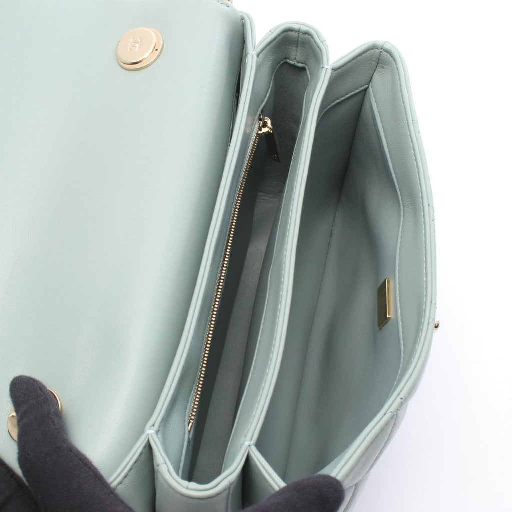 Chanel Shoulder Bag Trendy CC Small Top Handle Flap 2-Way Sage Green Leather — view 3
