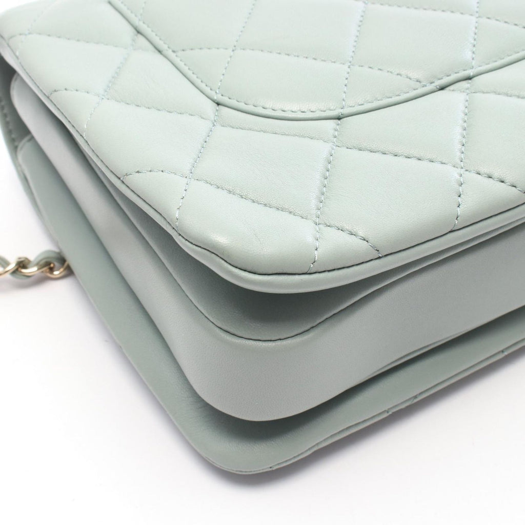 Chanel Shoulder Bag Trendy CC Small Top Handle Flap 2-Way Sage Green Leather — view 8