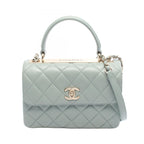 Chanel Shoulder Bag Trendy CC Small Top Handle Flap 2-Way Sage Green Leather