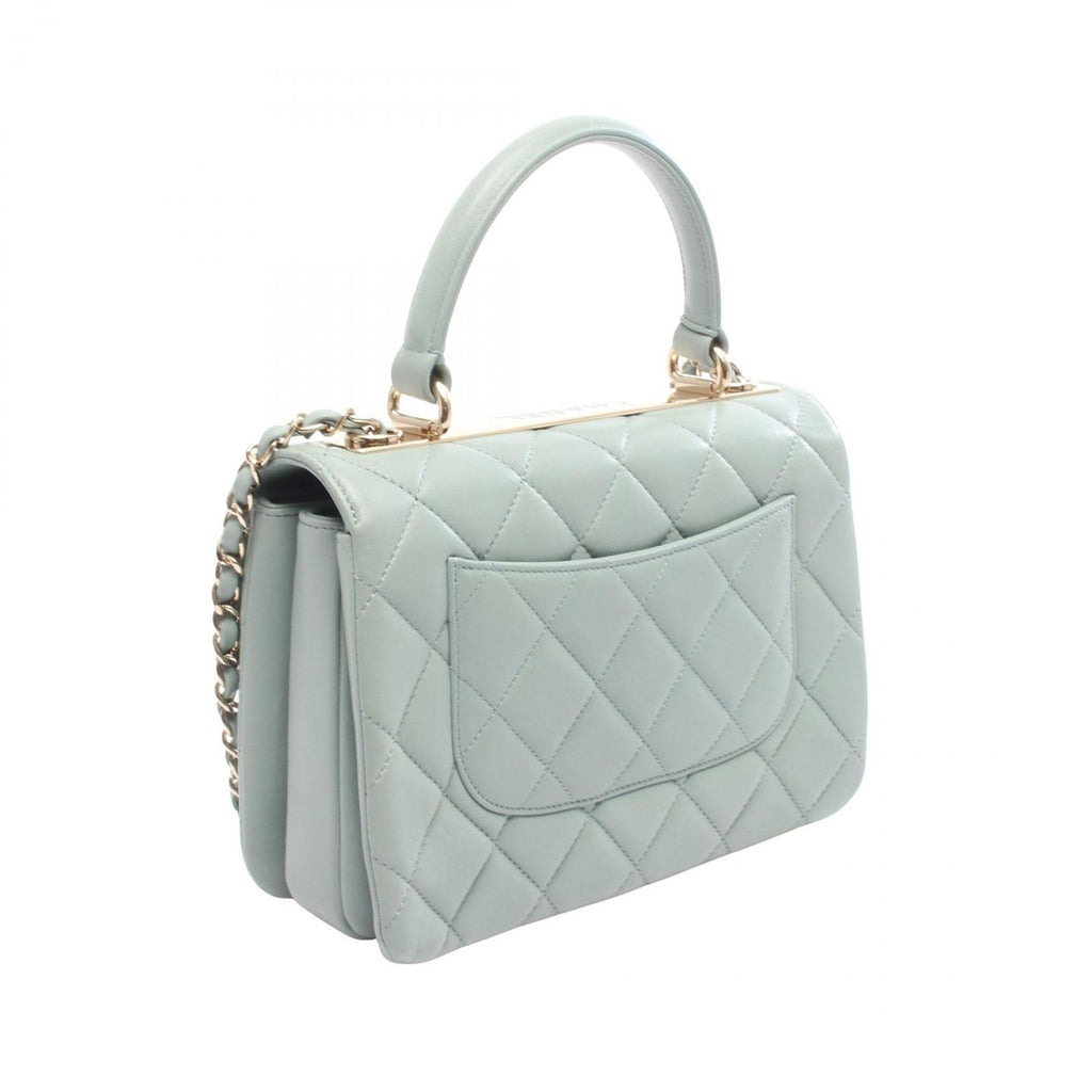 Chanel Shoulder Bag Trendy CC Small Top Handle Flap 2-Way Sage Green Leather — view 2