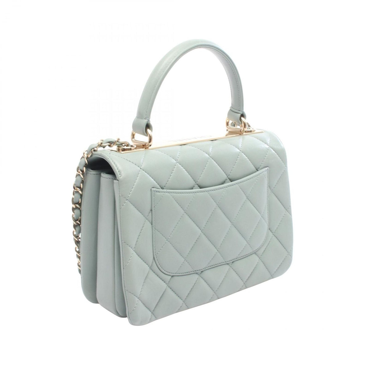 Chanel Shoulder Bag Trendy CC Small Top Handle Flap 2-Way Sage Green Leather — view 2