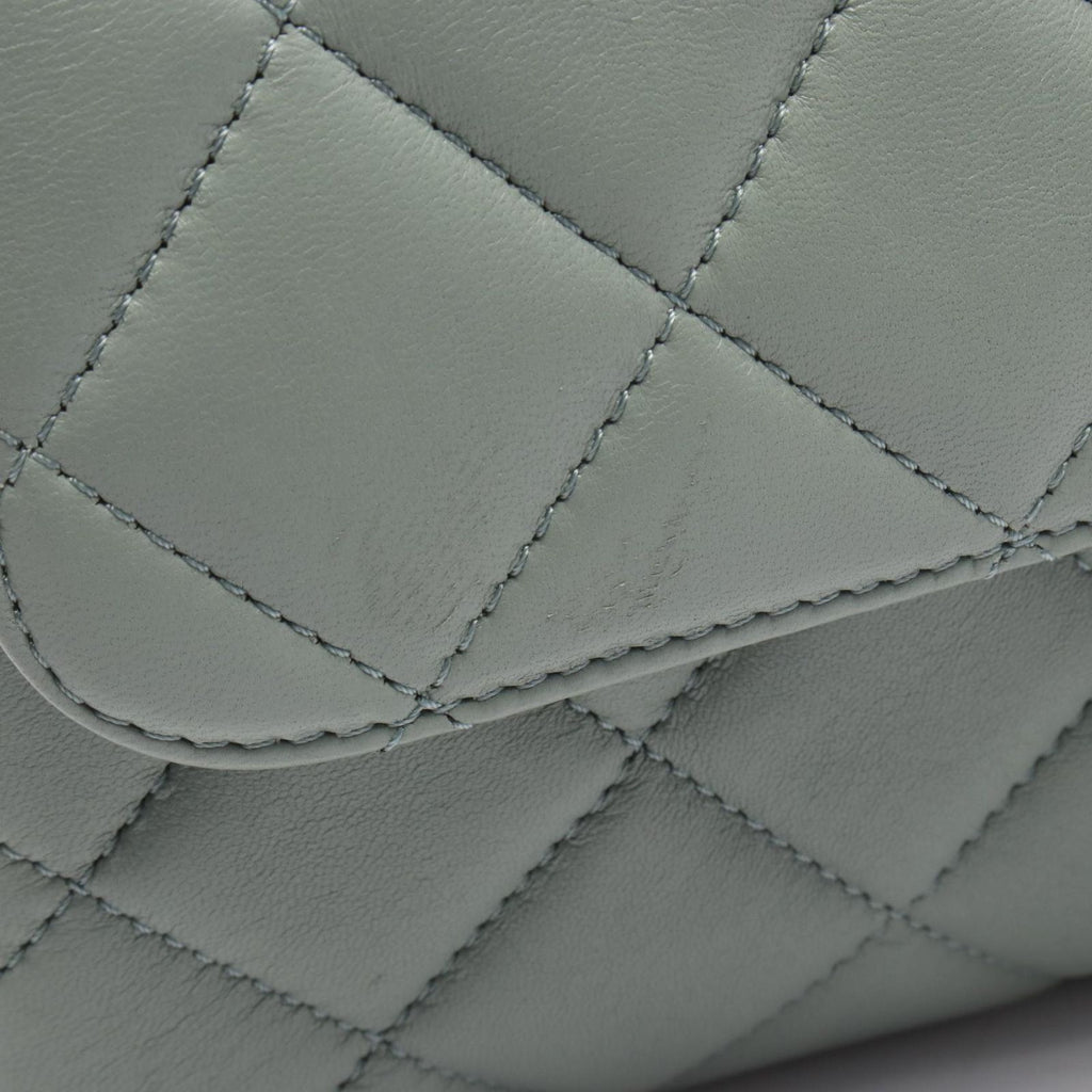 Chanel Shoulder Bag Trendy CC Small Top Handle Flap 2-Way Sage Green Leather — view 6