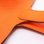 Hermes Handbag Picotin Lock MM Orange Mini Anne Leather — view 7