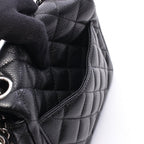 Chanel Shoulder Bag Mini Quilted Black Caviar Leather Chain — view 6
