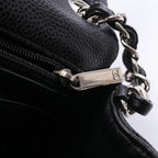 Chanel Shoulder Bag Mini Quilted Black Caviar Leather Chain — view 7
