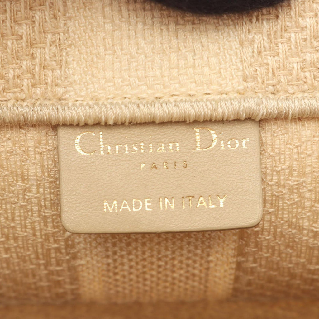 Dior Tote Bag Book Medium Ivory Beige Black Canvas — view 4