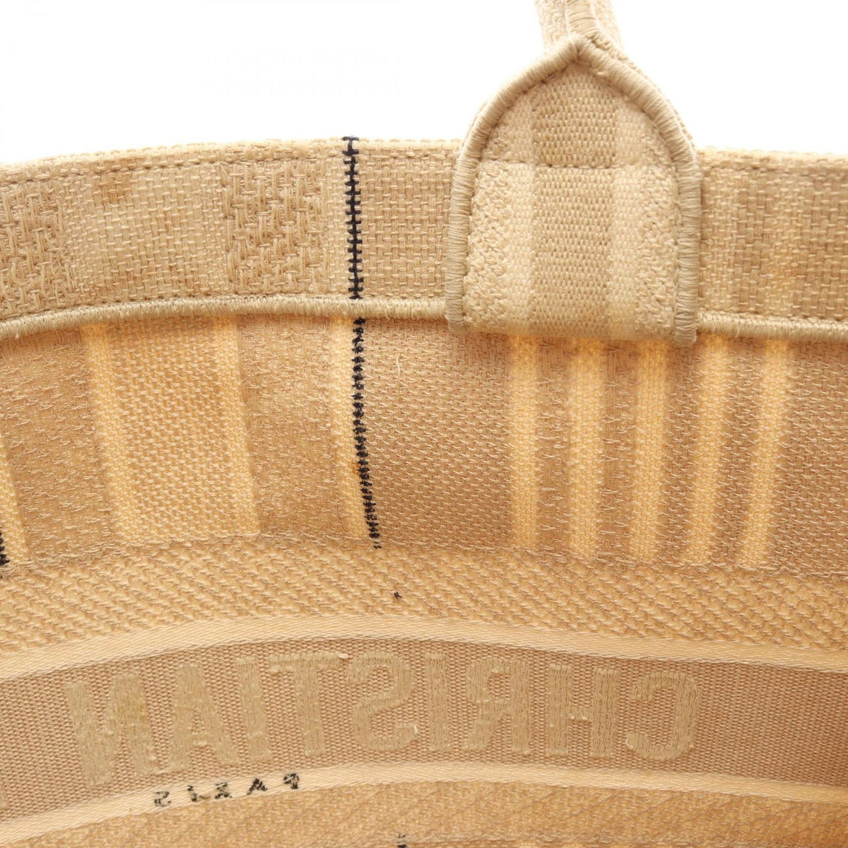 Dior Tote Bag Book Medium Ivory Beige Black Canvas — view 7