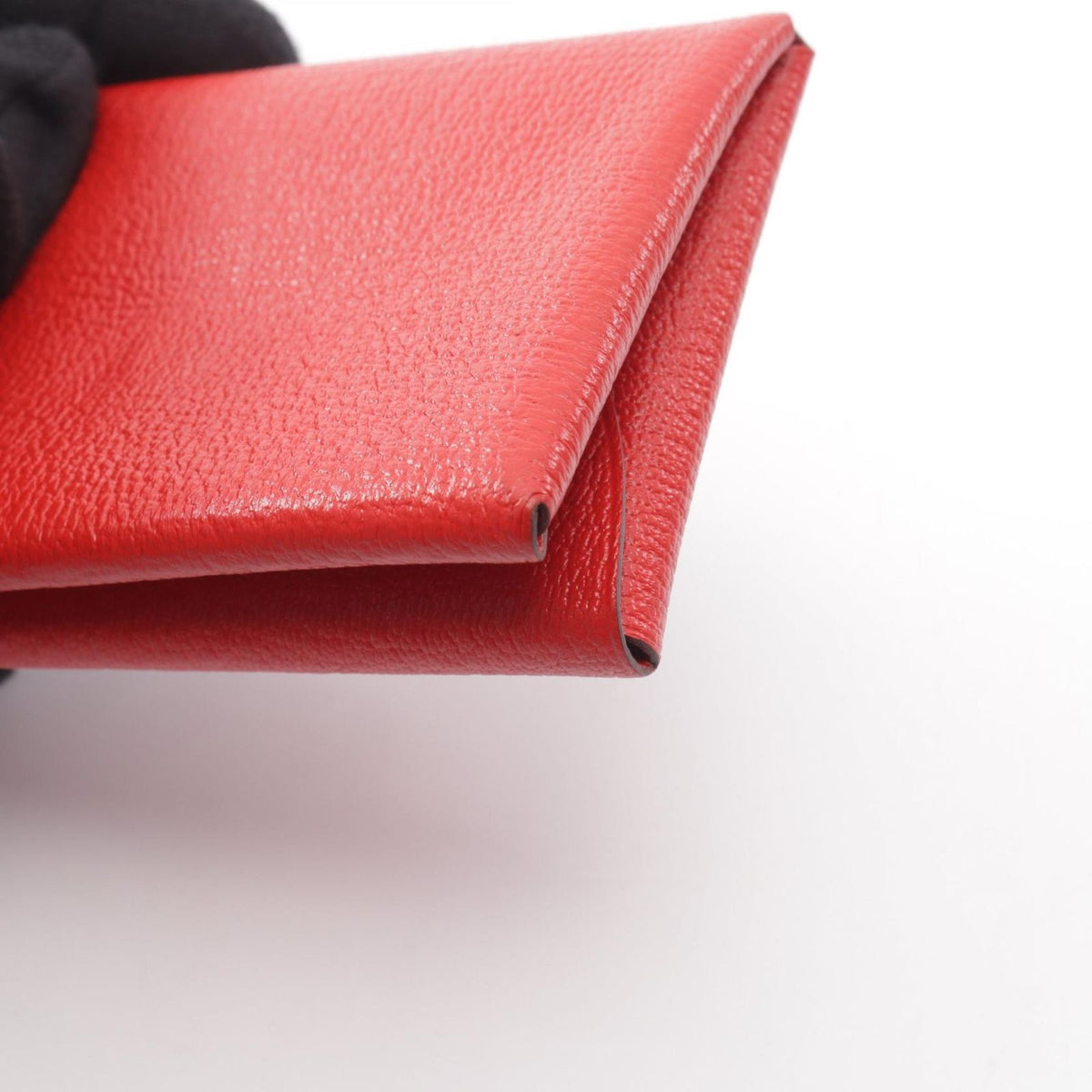 Hermes Coin Purse Calvi Duo Rouge Ladue Leather — view 8