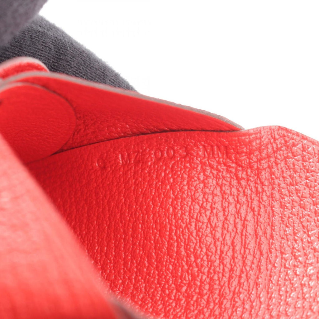 Hermes Coin Purse Calvi Duo Rouge Ladue Leather — view 6