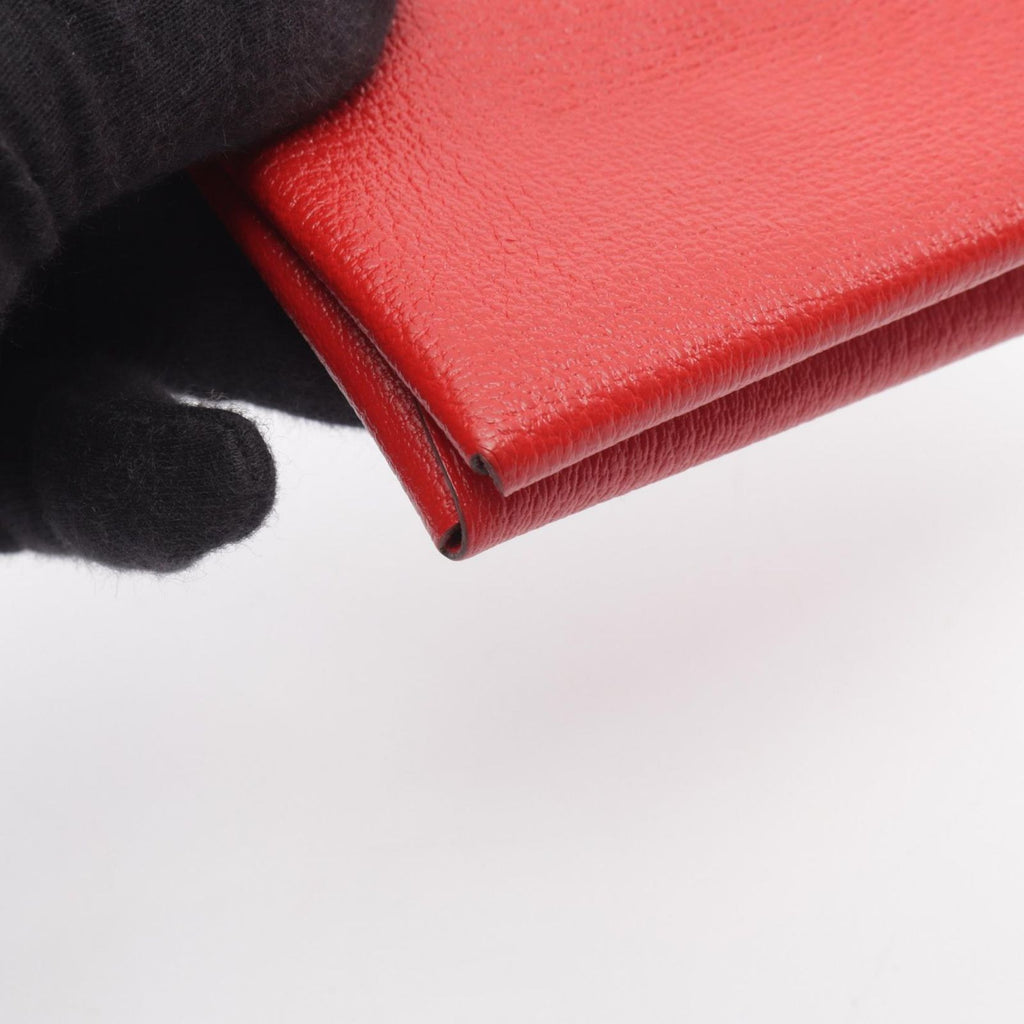 Hermes Coin Purse Calvi Duo Rouge Ladue Leather — view 7