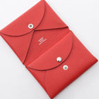 Hermes Coin Purse Calvi Duo Rouge Ladue Leather — view 3