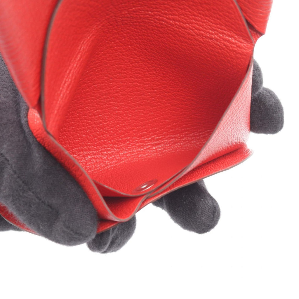 Hermes Coin Purse Calvi Duo Rouge Ladue Leather — view 4