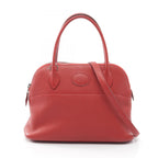 Hermes Handbag Bolide 27 Rouge Garance 2-Way Leather