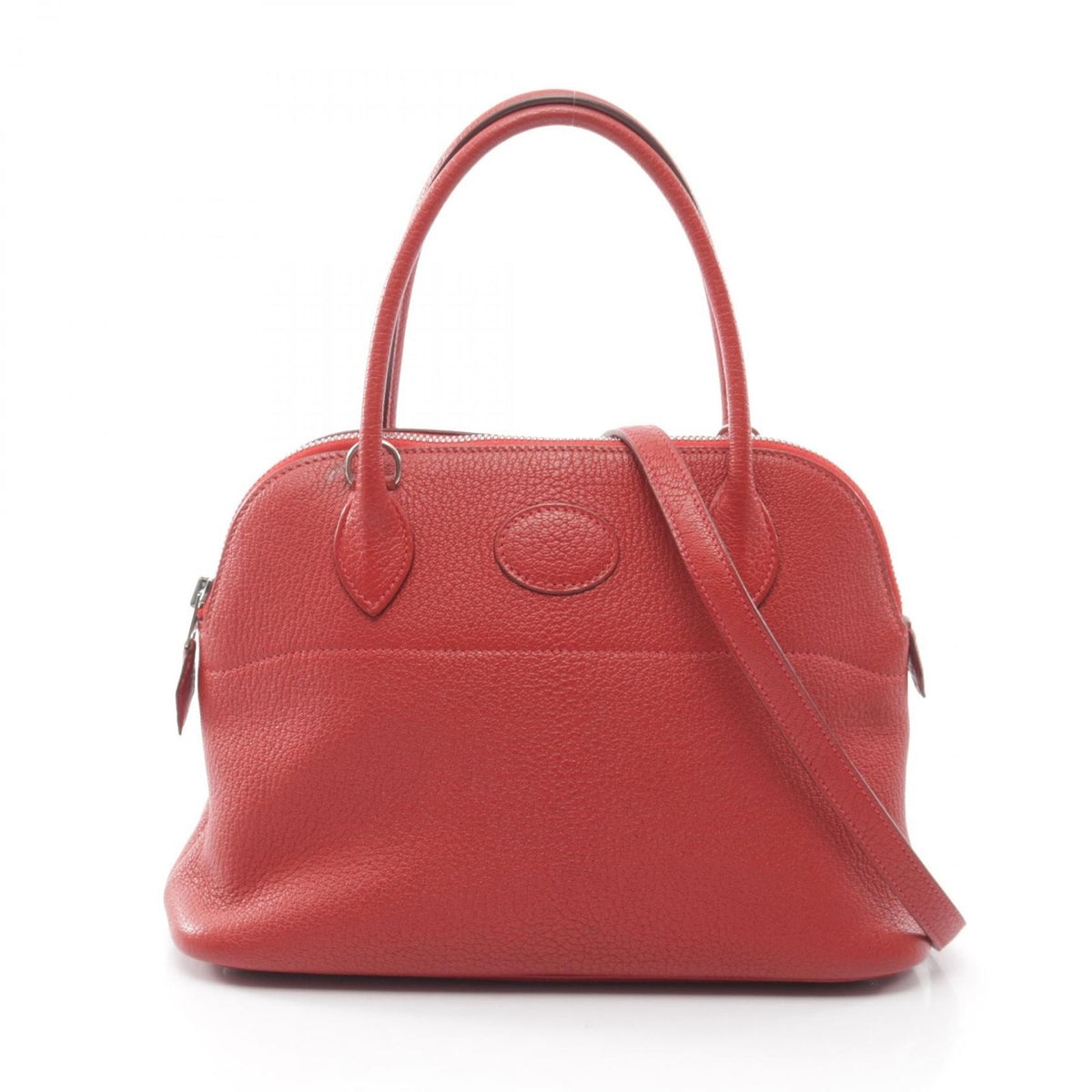 Hermes Handbag Bolide 27 Rouge Garance 2-Way Leather