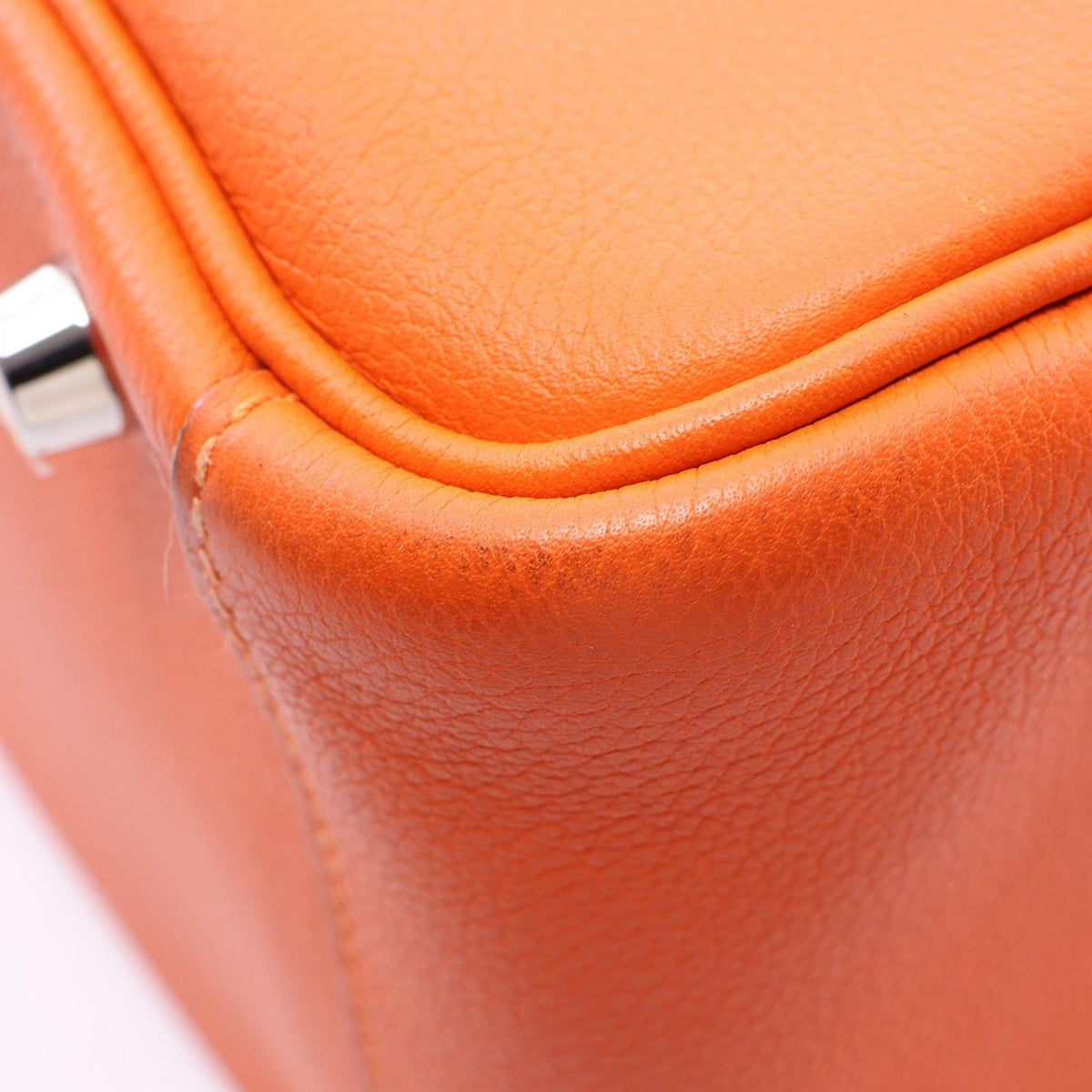 Hermes Shoulder Bag Lindy 30 Orange Leather — view 8