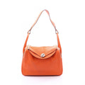 Hermes Shoulder Bag Lindy 30 Orange Leather