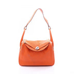Hermes Shoulder Bag Lindy 30 Orange Leather