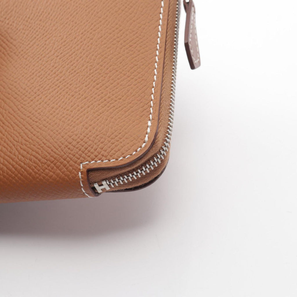 Hermes Round Wallet Azap Compact Silk'in Gold Leather — view 7
