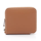 Hermes Round Wallet Azap Compact Silk'in Gold Leather