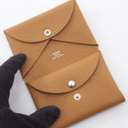 Hermes Coin Purse Calvi Duo Sesame Leather — view 3