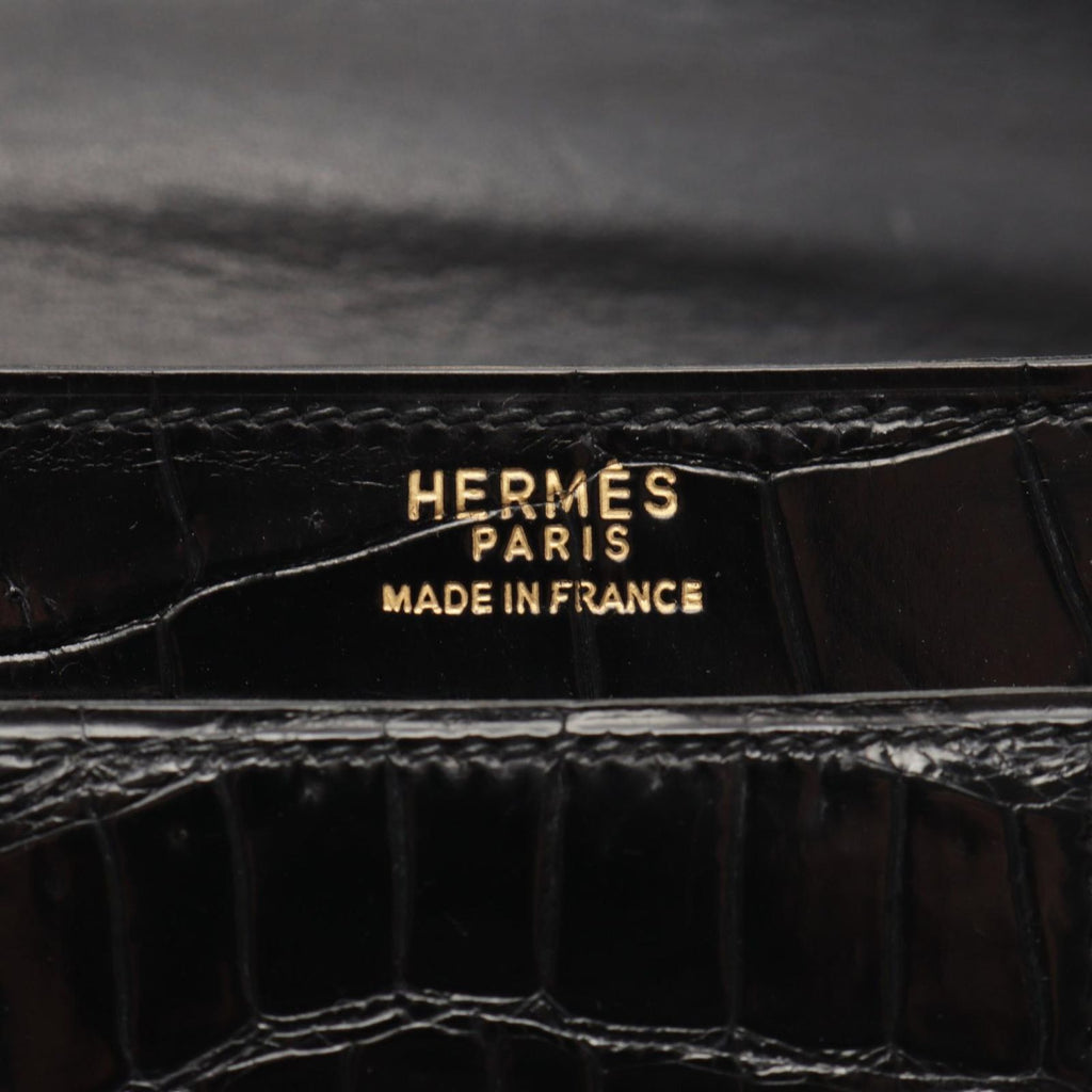 Hermes Shoulder Bag Vintage Black Exotic Leather — view 4