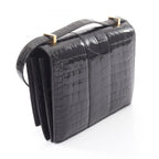 Hermes Shoulder Bag Vintage Black Exotic Leather — view 2