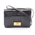 Hermes Shoulder Bag Vintage Black Exotic Leather