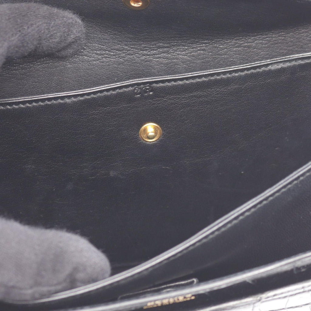 Hermes Shoulder Bag Vintage Black Exotic Leather — view 5