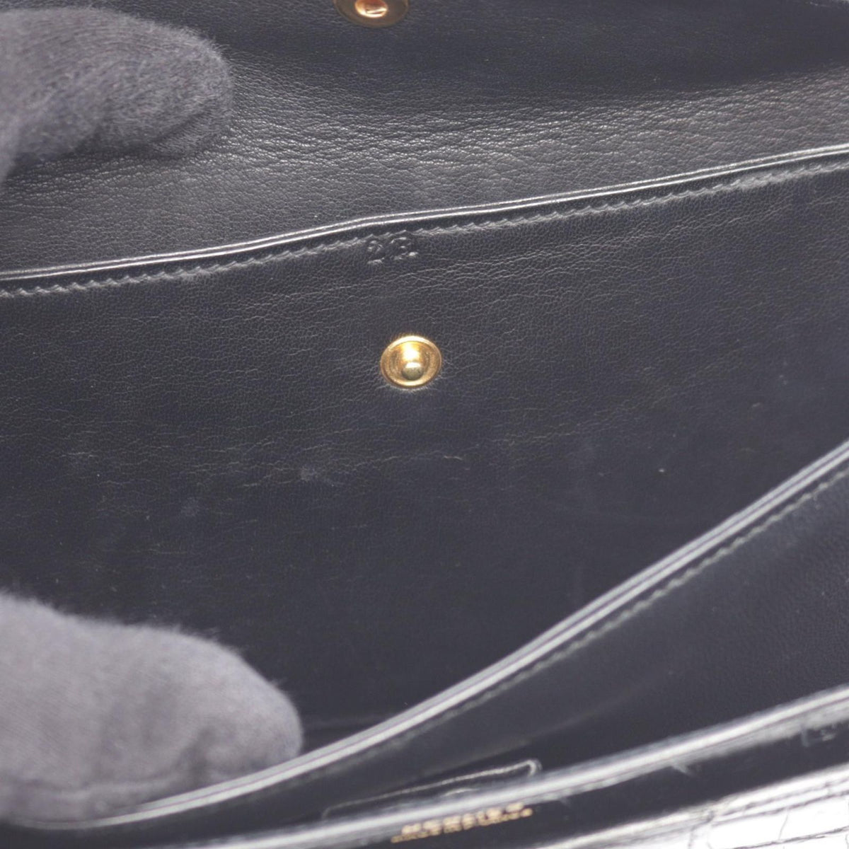 Hermes Shoulder Bag Vintage Black Exotic Leather — view 5