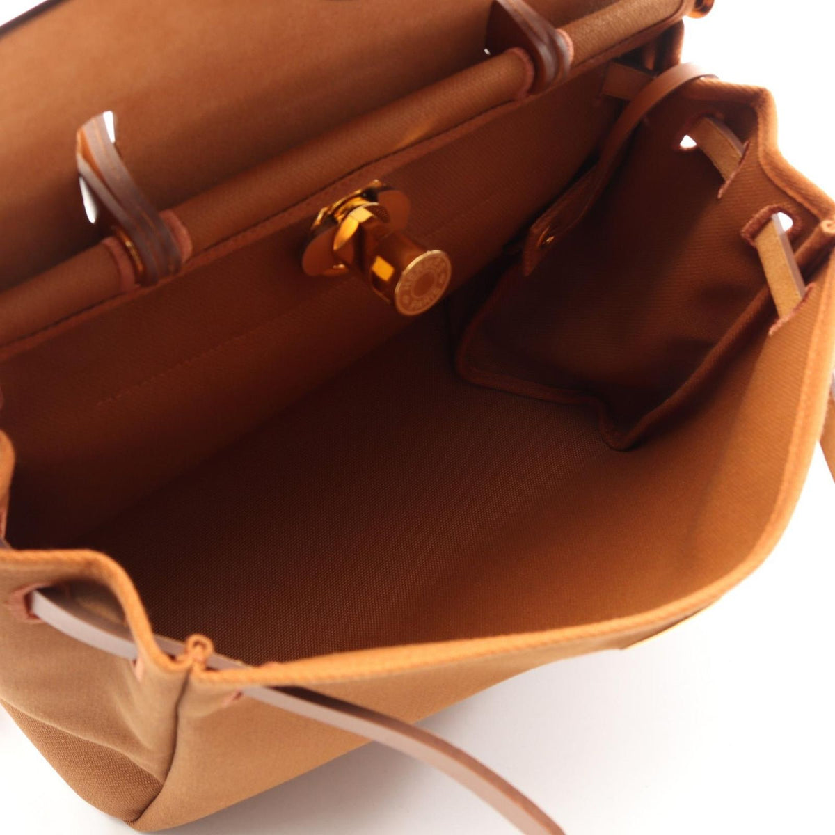 Hermes Handbag Herbag Zip PM Fauve 2-Way Canvas Leather — view 3