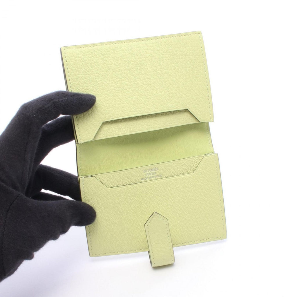 Hermes Card Case Bearn Jaune Bourjon Leather — view 3