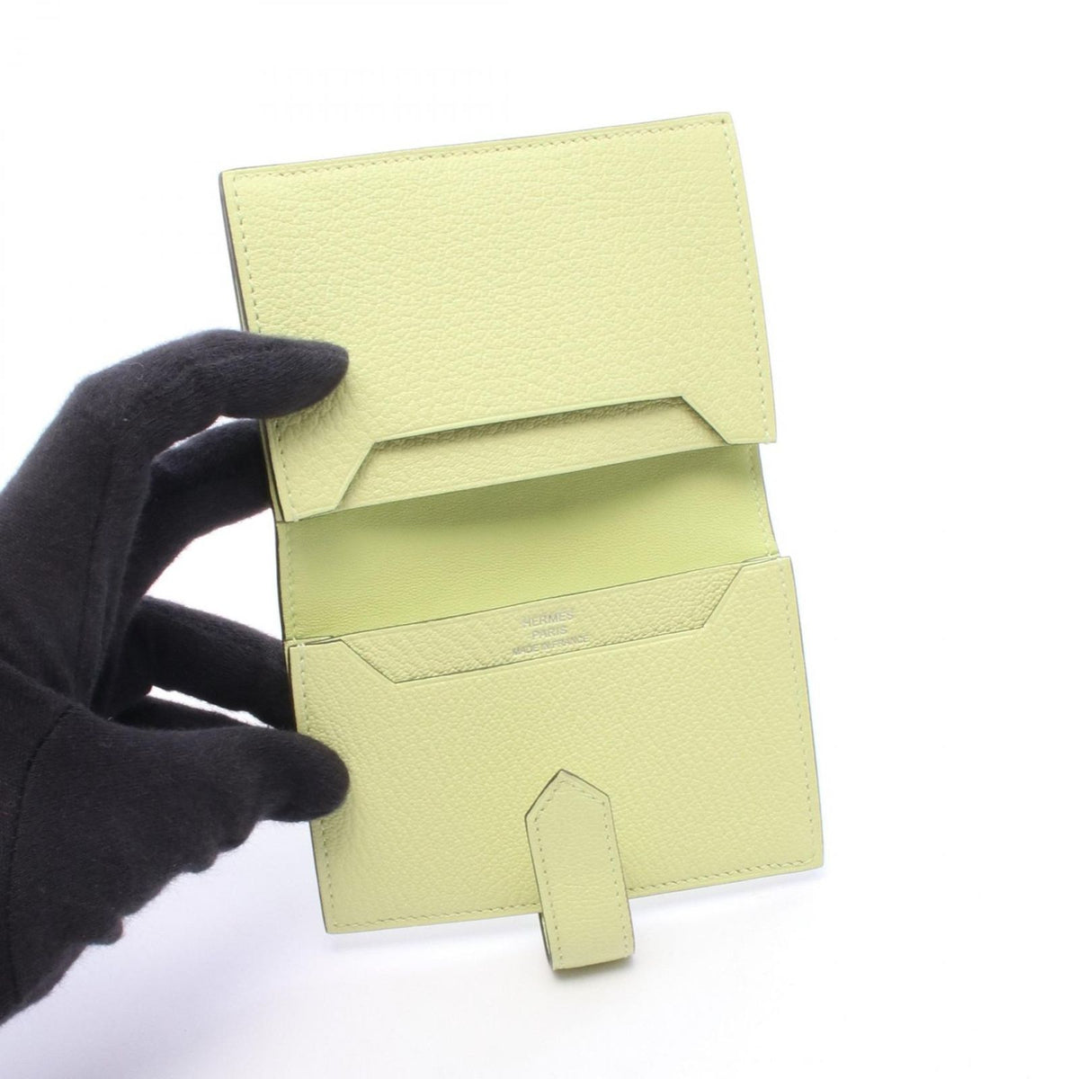 Hermes Card Case Bearn Jaune Bourjon Leather — view 3