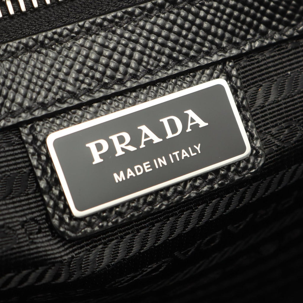 Prada Tote Bag Black Saffiano Leather Triangle Logo Business — view 4