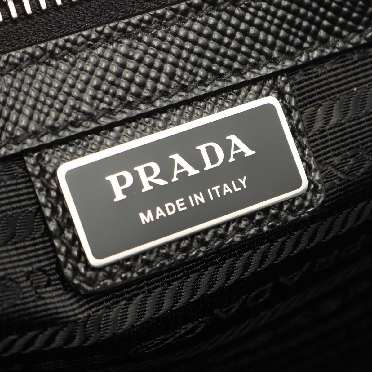 Prada Tote Bag Black Saffiano Leather Triangle Logo Business — view 4