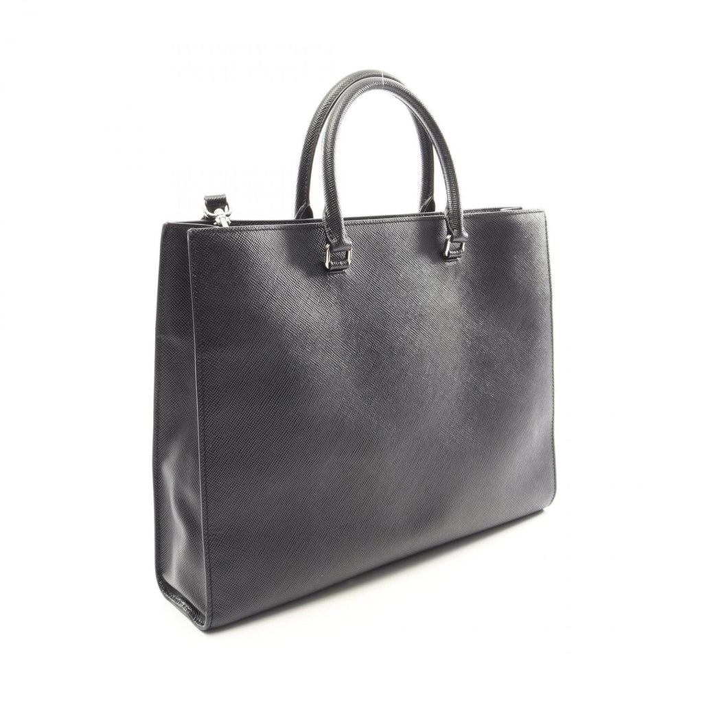 Prada Tote Bag Black Saffiano Leather Triangle Logo Business — view 2