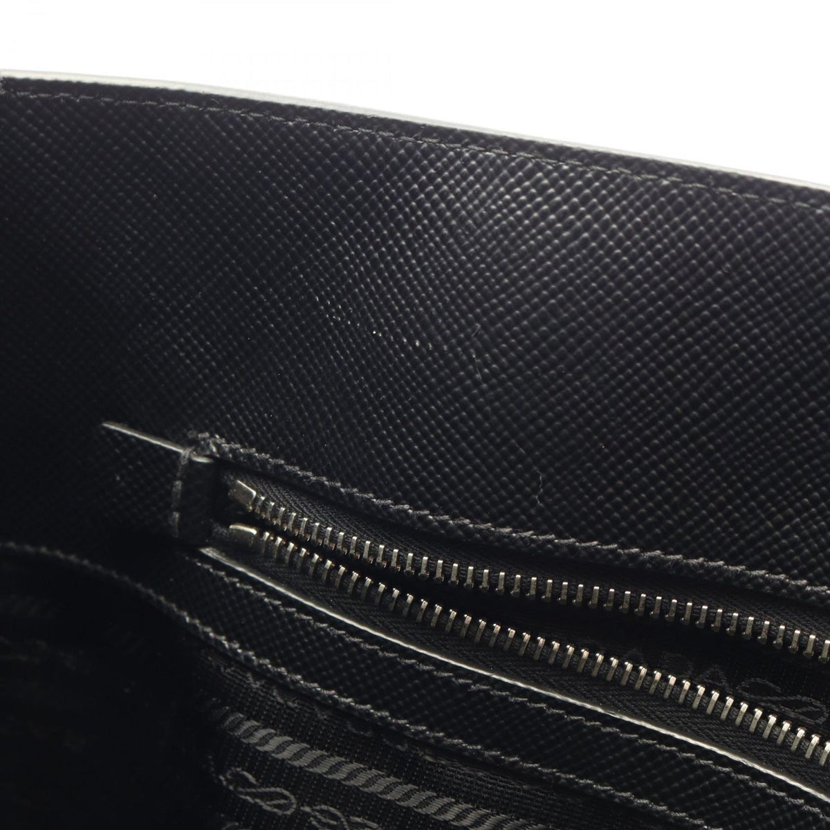Prada Tote Bag Black Saffiano Leather Triangle Logo Business — view 5