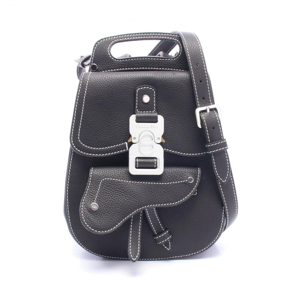 Dior Backpack Gallop Oblique Black Leather Saddle Mini